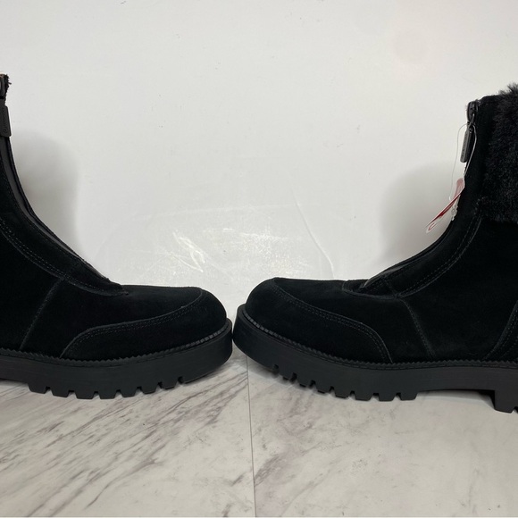 New! Blondo Hayven Black Suede Faux Fur Cuff Boot 8M - Picture 6 of 14